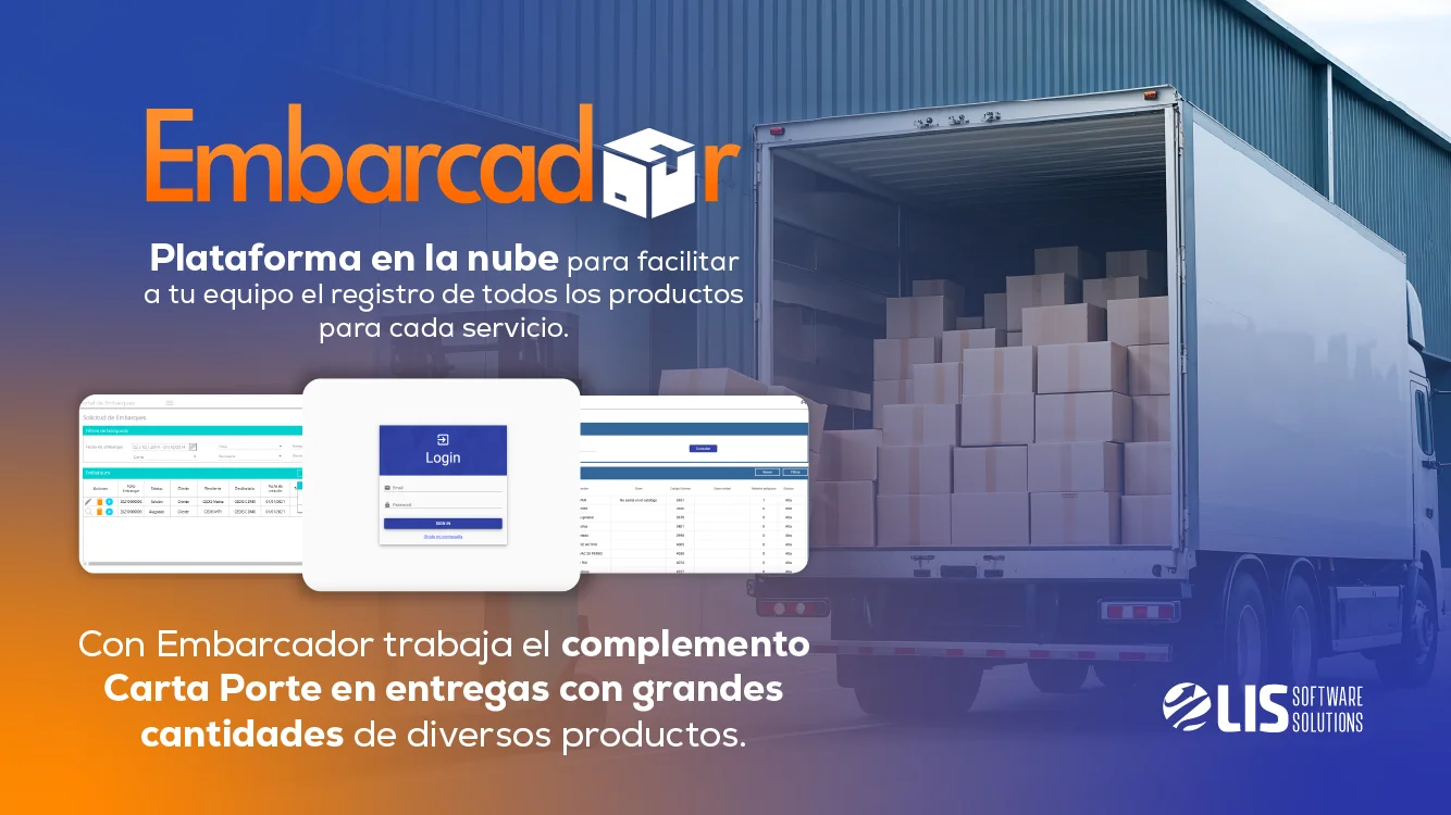 Embarcador Plataforma en la nube para facilitar registro de productos y complemento carta porte